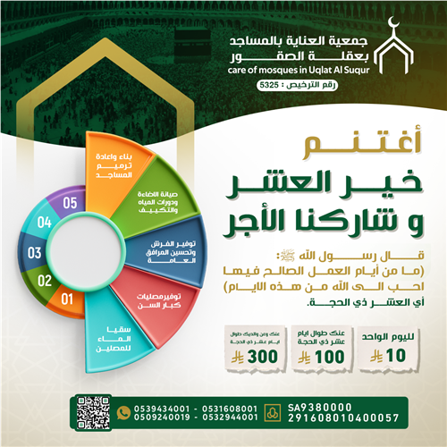  صدقة العشر من ذي الحجة