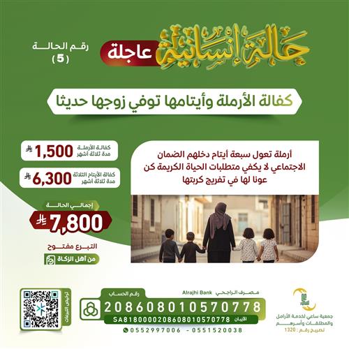 حالة إنسانية (5) أرملة فاجعتها فقد وألم وفقر 