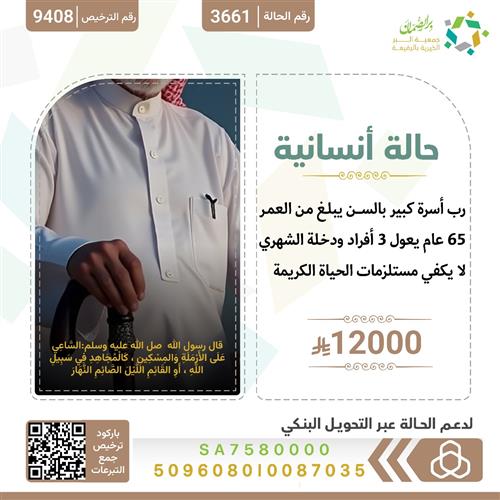 حالة انسانية "3661" رب أسرة يعول 3 افراد