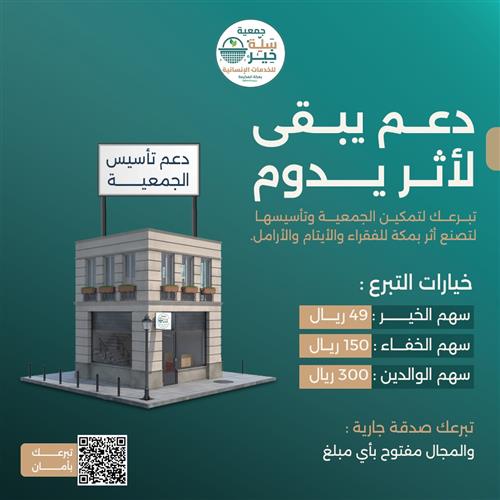 دعم تأسيس جمعية سلة خير  للخدمات الإنسانية