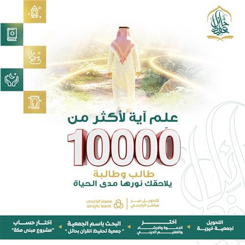 علم آية لأكثر من 10000 طالب وطالبة مدى الحياة بمكة داخل حد الحرم 