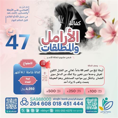 كفالة الأرامل والمطلقات الحالة رقم 110