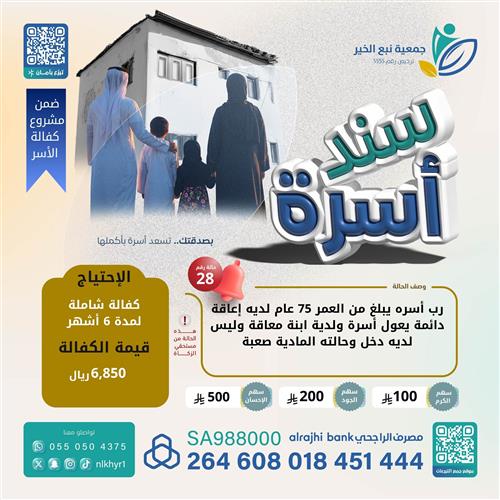 كفالة الأسر المتعففة حالة رقم 28