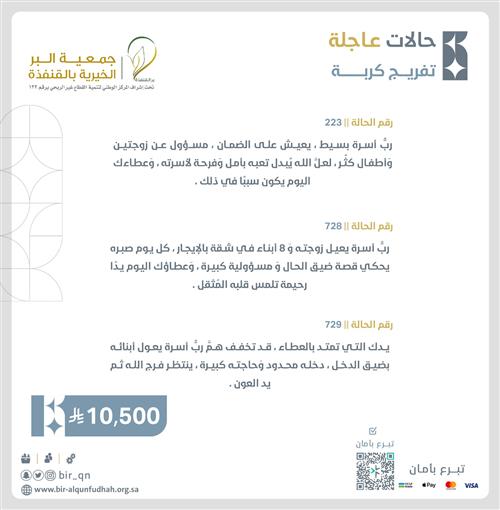 تفريج كربة ثلاث حالات 