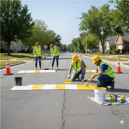 مشروع "توضيح" (طلاء المطبات) 