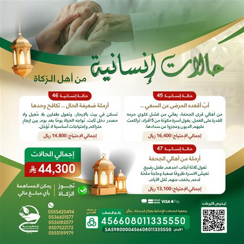 حالات إنسانية من أهل الزكاة