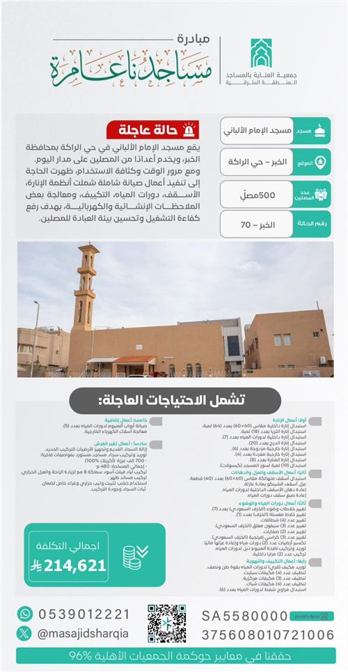 صيانة شاملة  - مسجد الإمام الالباني 