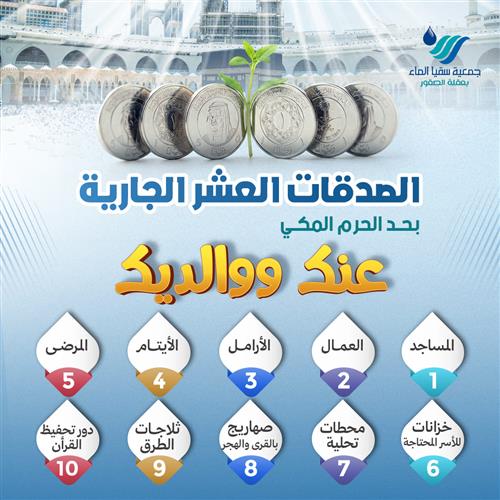 الصدقات العشر الجارية عنك ووالديك 