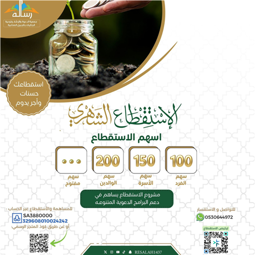 انت داعية بمالك .. أجرٌ دائم وأثر مستمر!