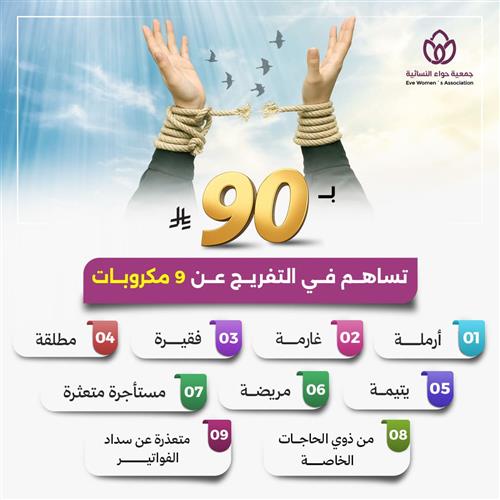 ب90 ريال تساهم في التفريج عن 9 مكروبات 