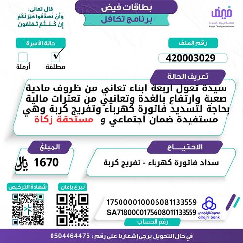 سداد فاتورة كهرباء وتفريج كربة 