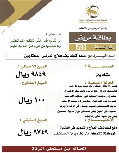 بطاقة مريض ١٥96