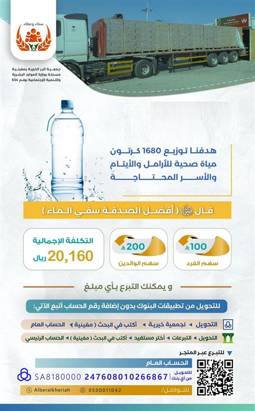 سقيا الماء للأسر المحتاجة