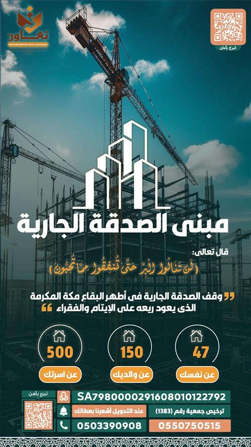 مشروع وقف الصدقة الجارية داخل حد الحرم المكي