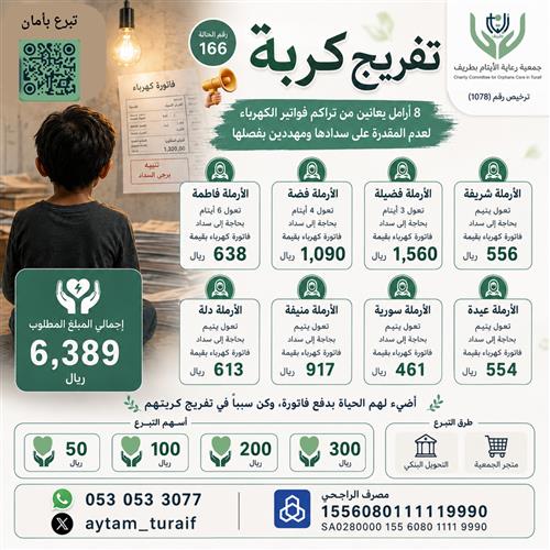 8 أرامل مهددات بفصل الكهرباء | حالة إنسانية 166