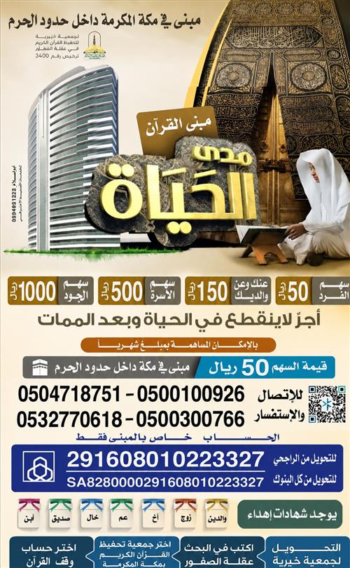 مبنى القرآن مدى الحياة في مكة المكرمة داخل حدود الحرم