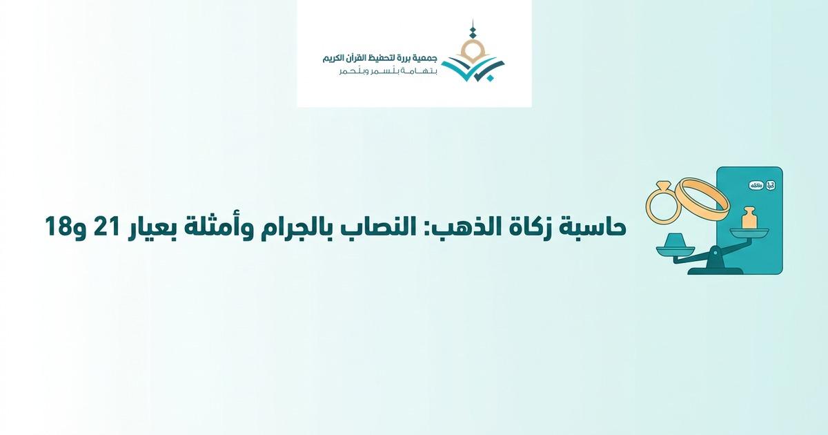 زكاة الذهب: النصاب بالجرام، وكيف تحسبها على الحُلي المستعمل (أمثلة بعيار 21 و18)