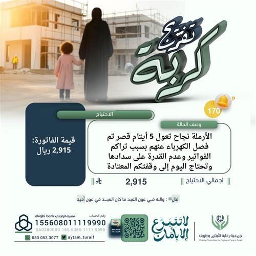 أرملة و 5 أيتام بحاجة إلى وقفتكم | حالة إنسانية 170